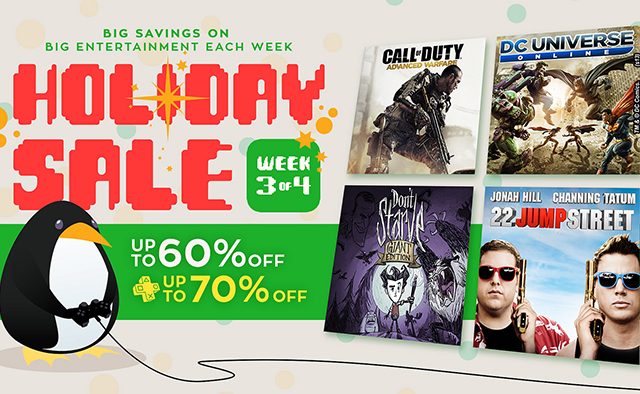 Holiday Sale Week 3: Games, Movies and TV Shows Discounted