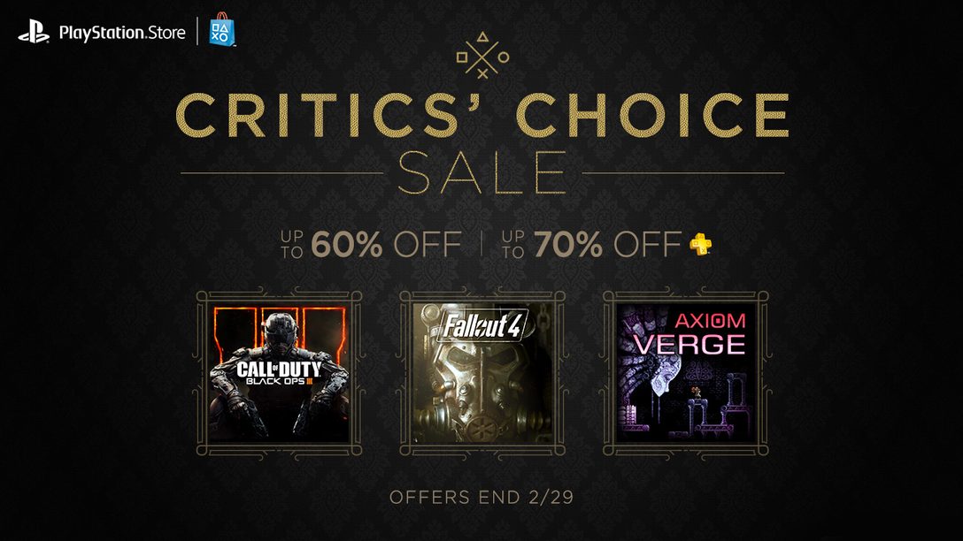 Critics’ Choice Sale, $15 Credit Promotion Start Today