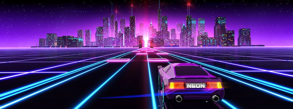 80s neon drive game