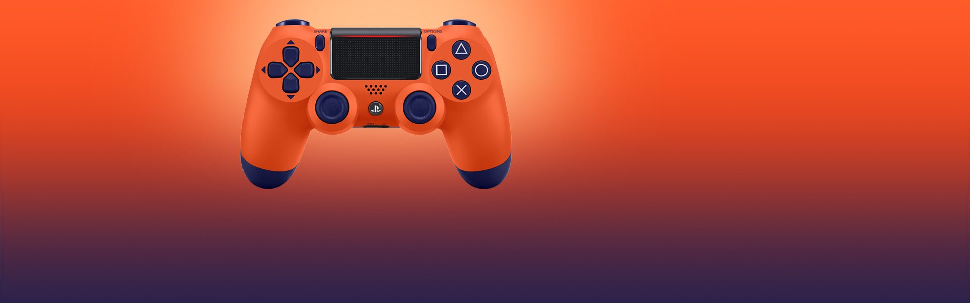 playstation controller sunset orange
