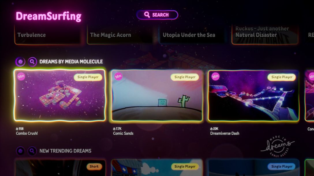 Dreams New Dreamsurfing Interface Rolls Out This Week Playstation Blog