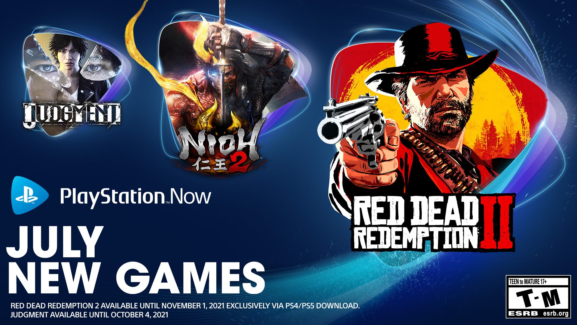 Playstation Now Games For July Red Dead Redemption 2 Nioh 2 Judgment Playstation Blog