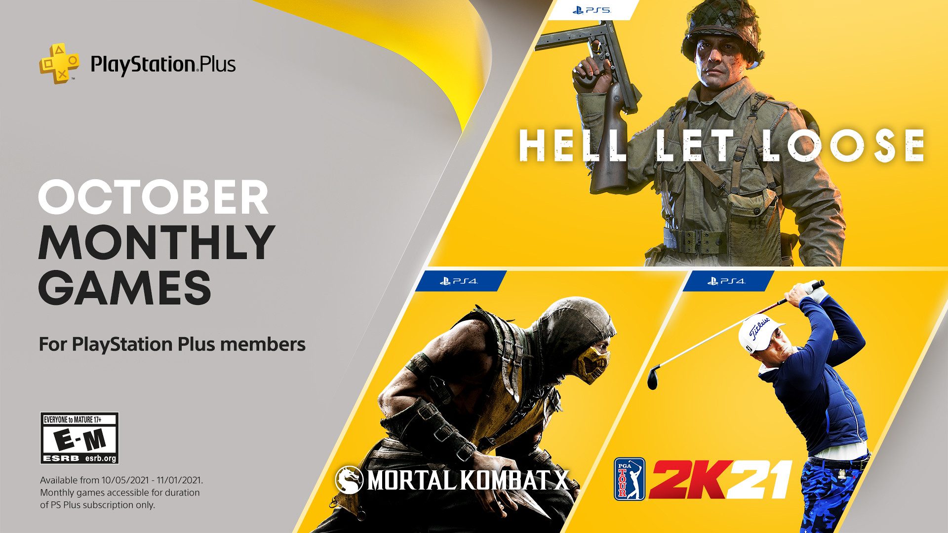 PlayStation Plus games for October: Hell Let Loose, PGA Tour 2K21, Mortal  Kombat X – PlayStation.Blog