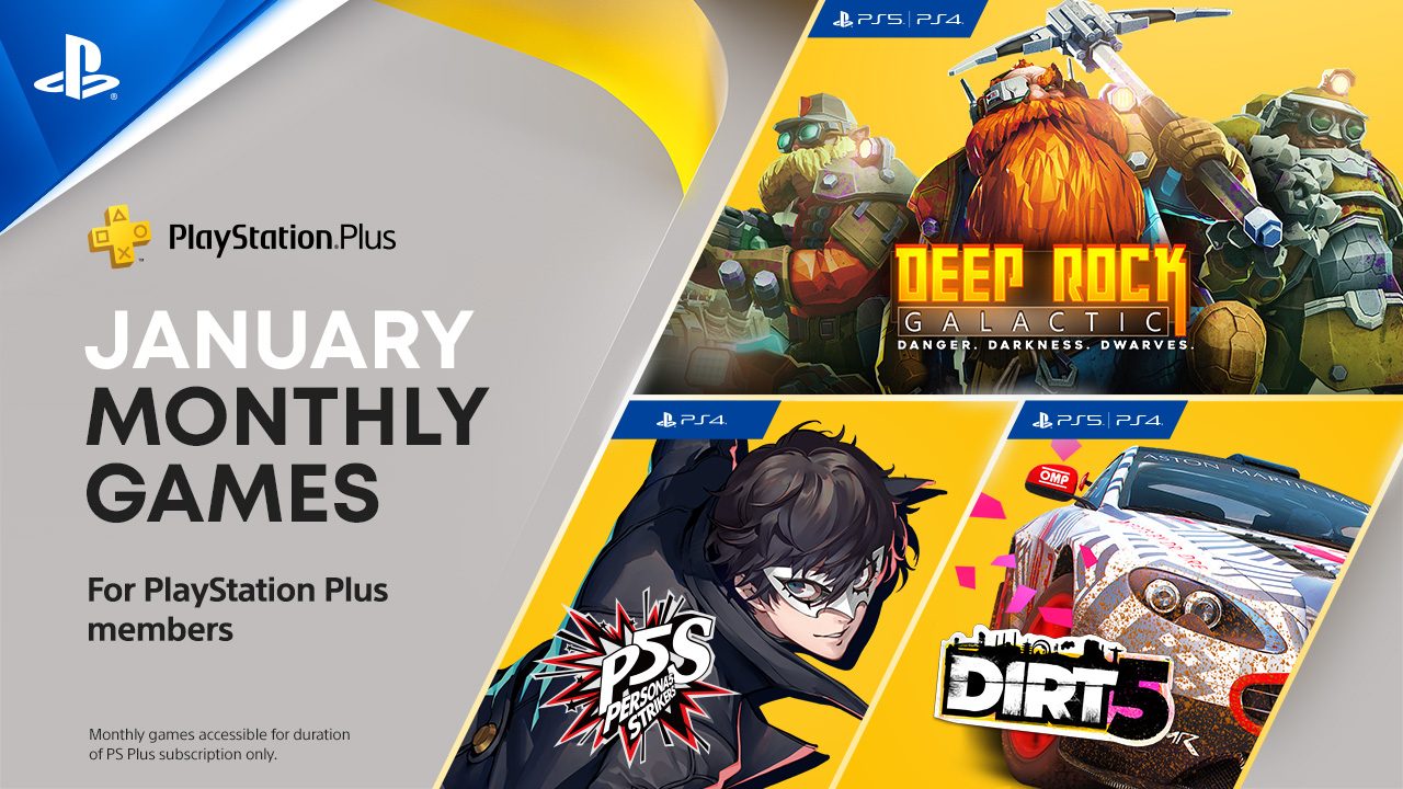 PlayStation Plus Games For January: Persona 5 Strikers, Dirt 5, Deep Rock Galactic thumbnail