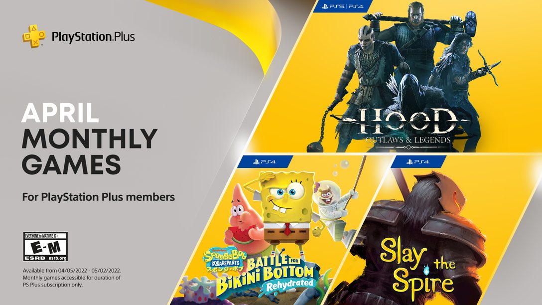 PlayStation Plus games for April Hood Outlaws & Legends, SpongeBob