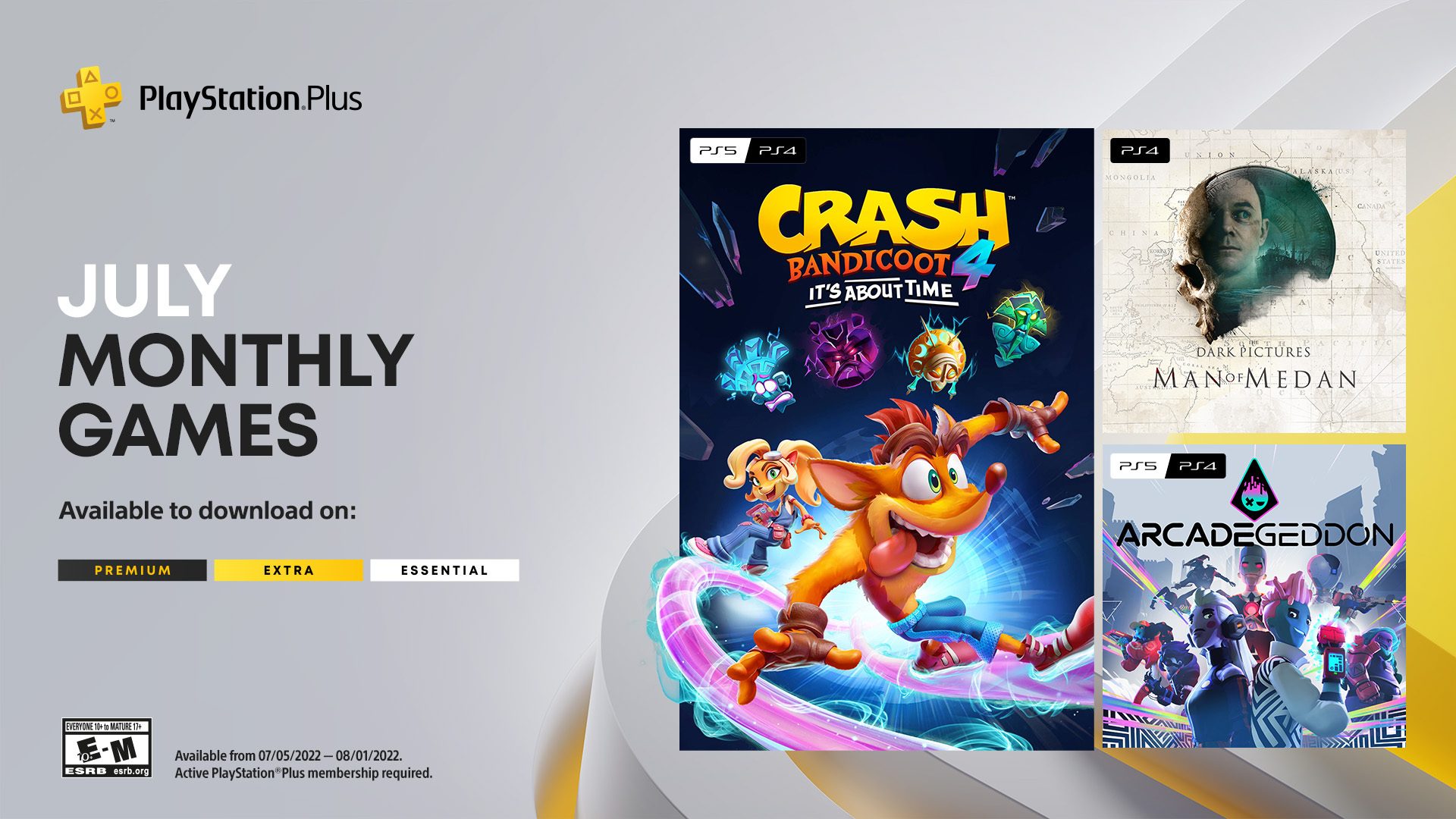 PlayStation Plus Monthly Games for July: Crash Bandicoot 4: It's About  Time, Man of Medan, Arcadegeddon – PlayStation.Blog