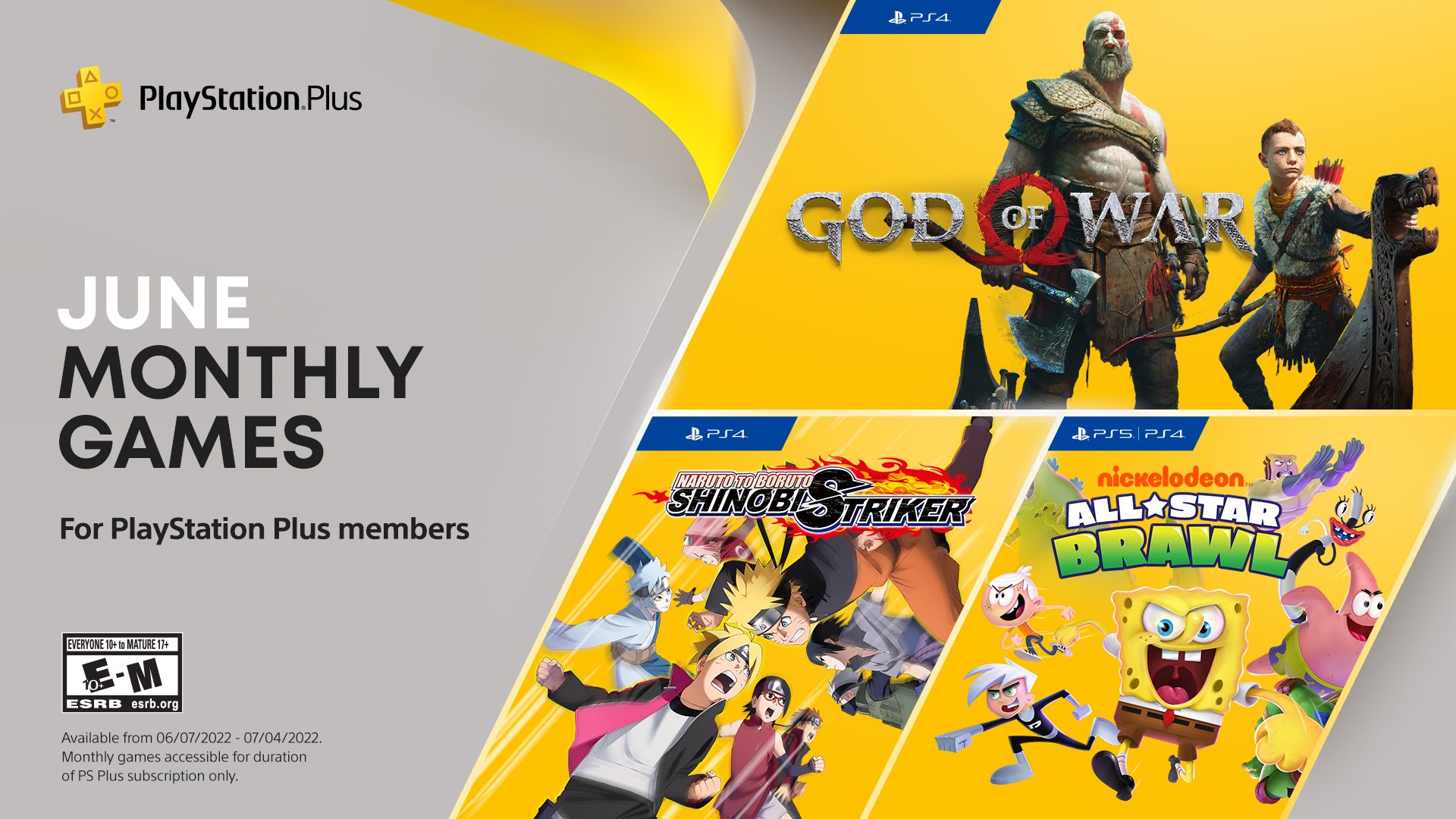 PlayStation Plus Monthly Games for June: God of War, Naruto to Boruto:  Shinobi Striker, Nickelodeon All-Star Brawl – PlayStation.Blog