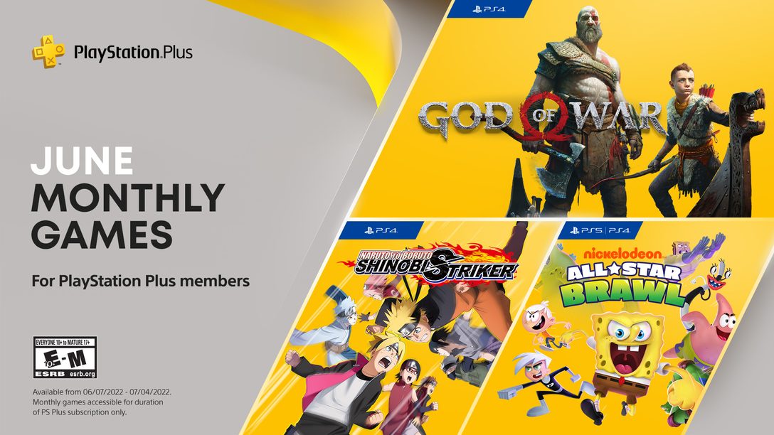 PlayStation Plus Monthly Games for June: God of War, Naruto to Boruto: Shinobi Striker, Nickelodeon All-Star Brawl