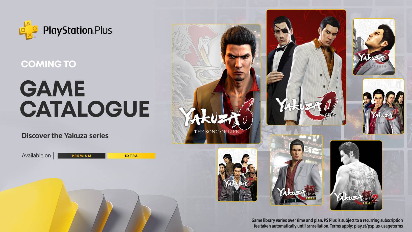 T Split Tijdens ~ PlayStation Plus Game Catalog to Add 8 Yakuza Games