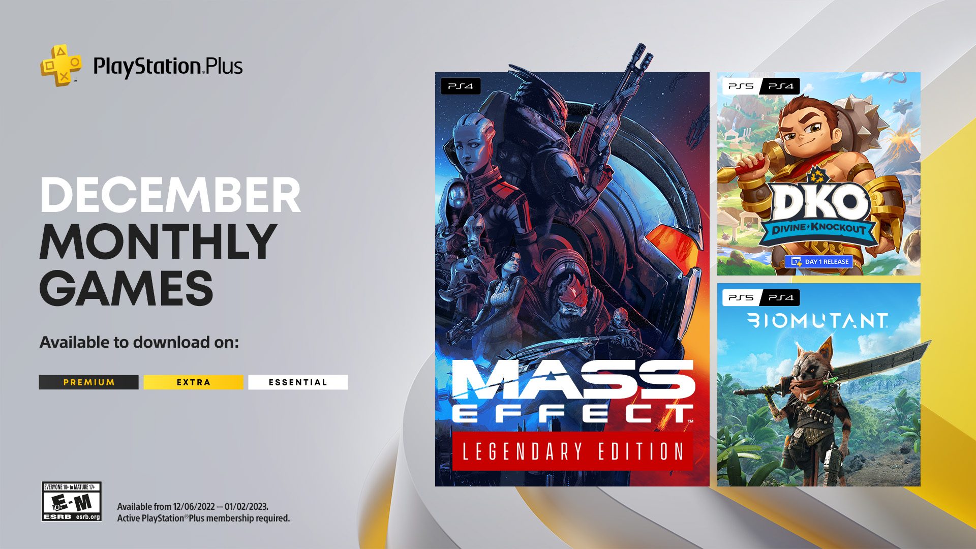 Inca Empire telt Thriller PlayStation Plus Monthly Games for December: Divine Knockout: Founder's  Edition, Mass Effect Legendary Edition, Biomutant – PlayStation.Blog