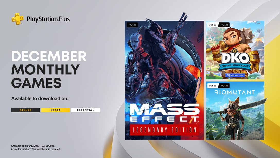 (For Southeast Asia) PlayStation Plus Monthly Games for December: Divine Knockout: Founder’s Edition, Mass Effect Legendary Edition, Biomutant