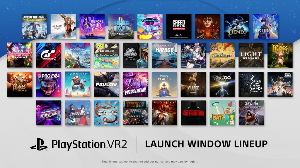 PS VR2 game launch lineup