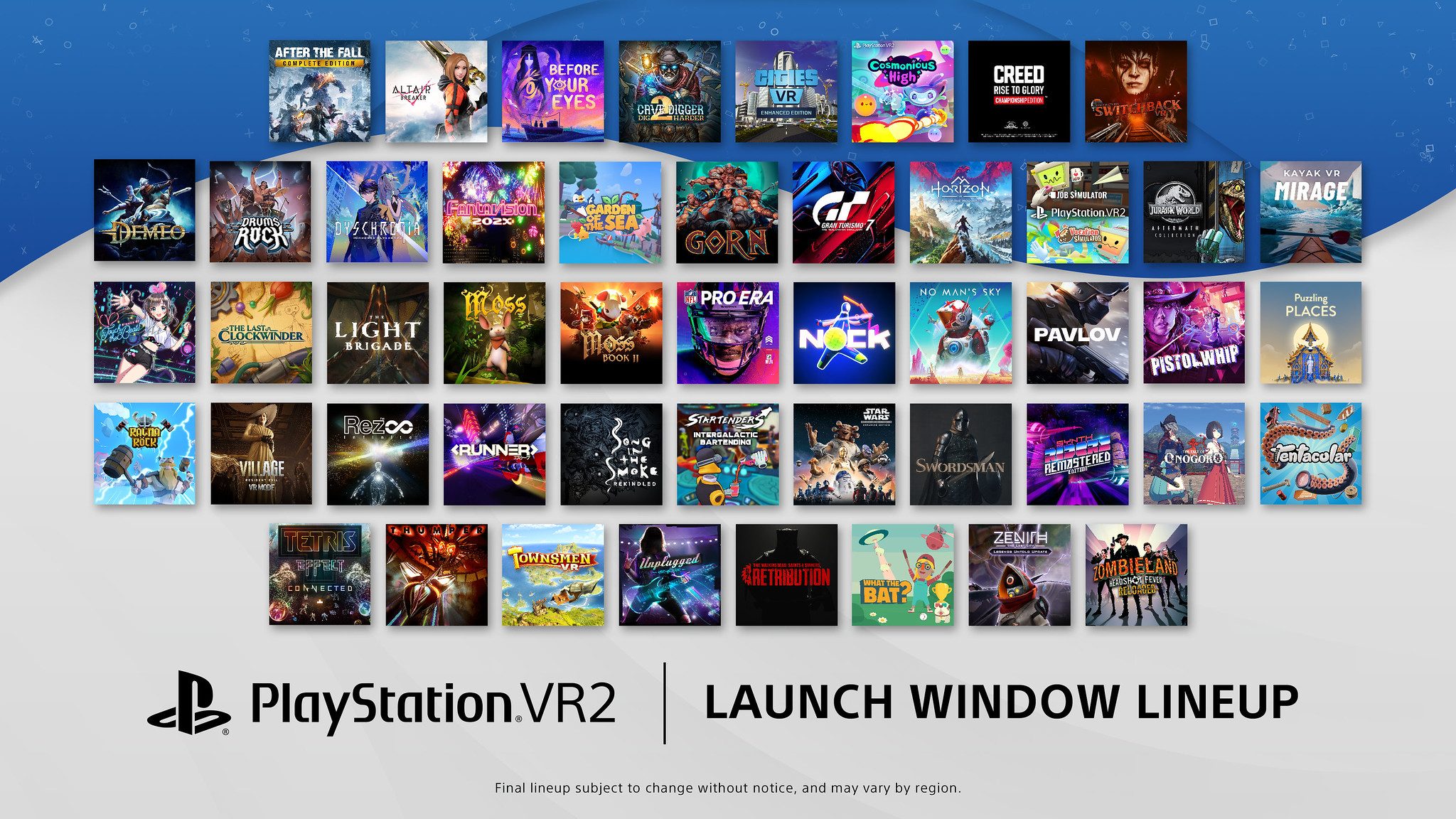 10 new PS VR2 titles revealed launch window lineup now over 40