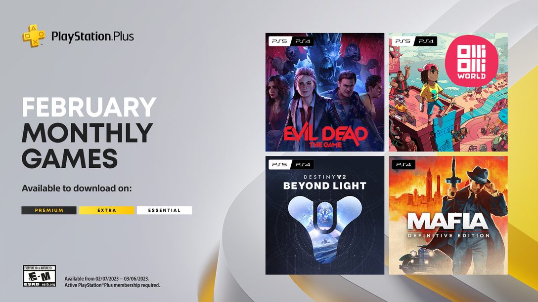 Juegos mensuales de PlayStation Plus para febrero: Evil Dead: The Game, OlliOlliWorld, Destiny 2: Beyond Light, Mafia: Definitive Edition