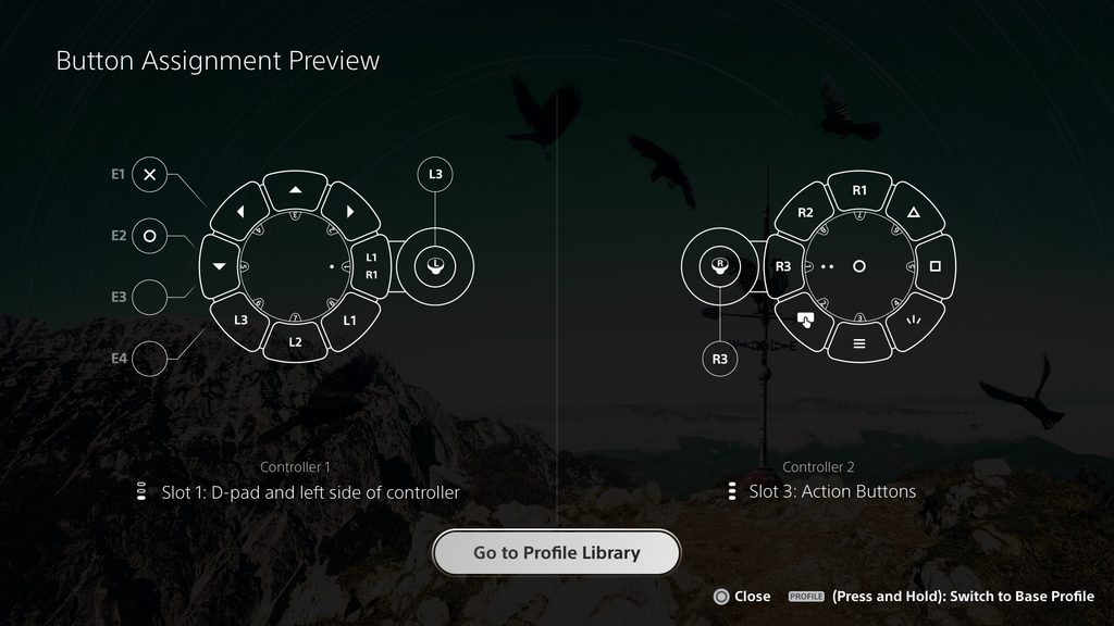 Access controller UI image showing a button assignment preview