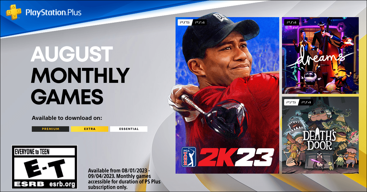 PlayStation Plus Monthly Games for August: PGA Tour 2K23, Dreams, Death's  Door – PlayStation.Blog