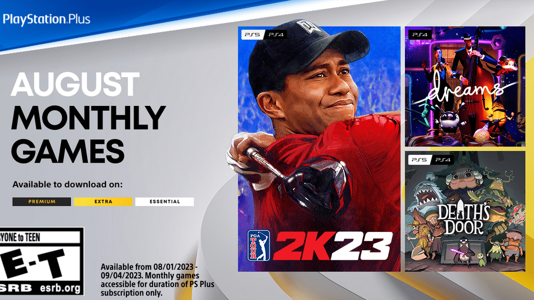 PlayStation Plus Monthly Games for August: PGA Tour 2K23, Dreams, Death's  Door –