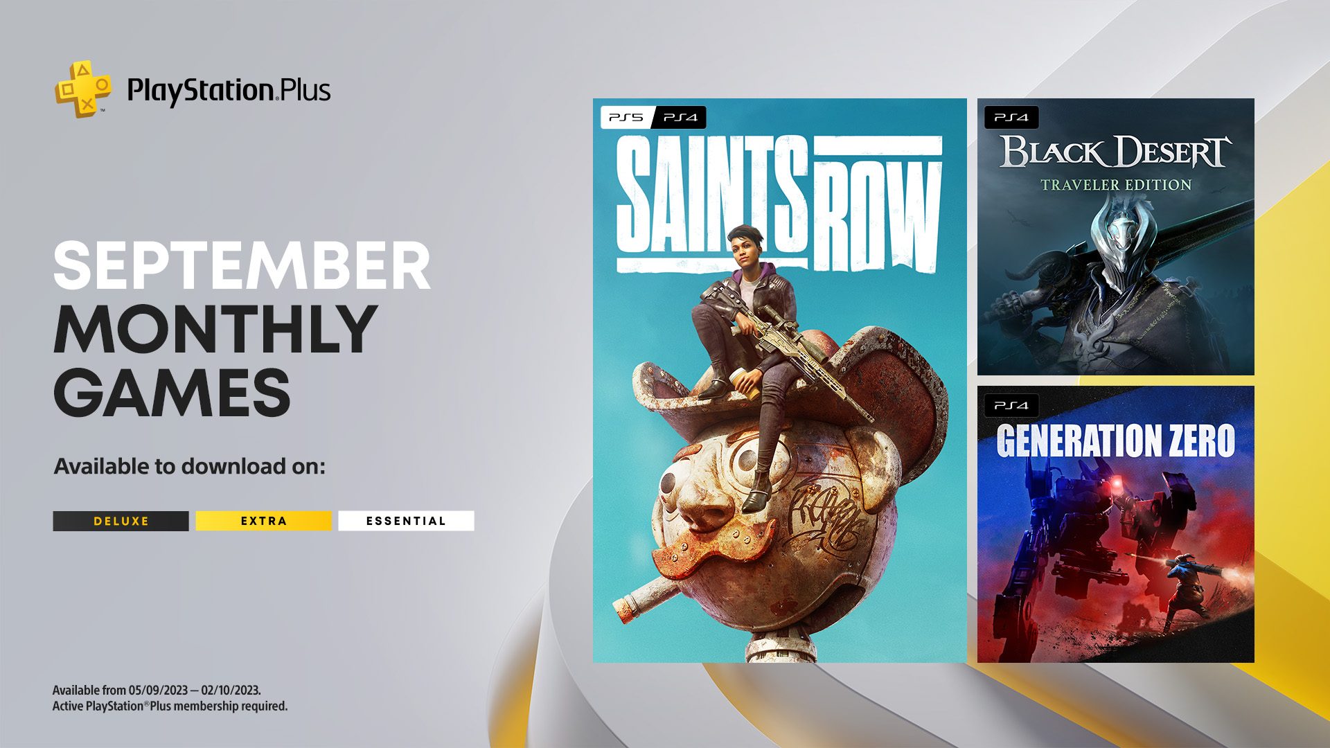 For Southeast Asia) PlayStation Plus Monthly Games for September: Saints  Row, Black Desert – Traveler Edition, Generation Zero – PlayStation.Blog