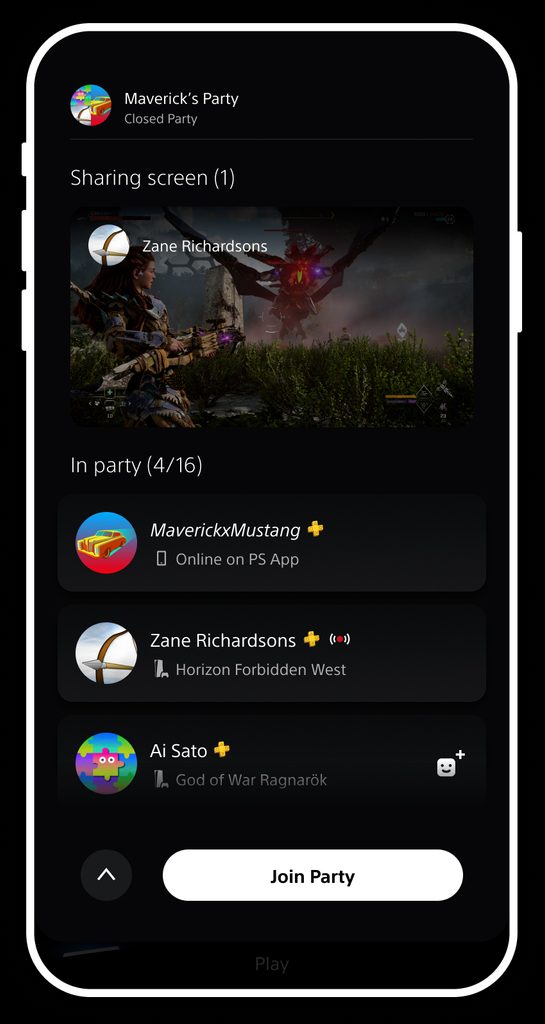 Image of PlayStation App showing Share Screen Preview 
