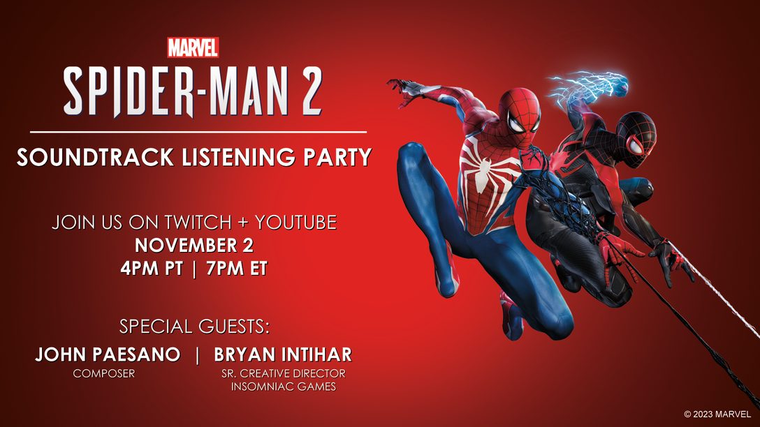 Marvel’s Spider-Man 2 Soundtrack Listening Party streaming Nov 2