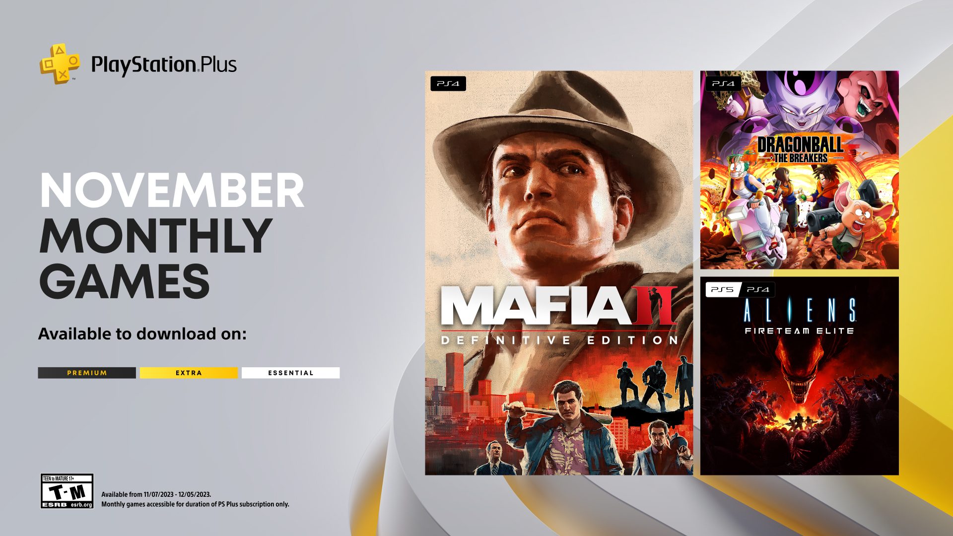 PlayStation Plus Monthly Games for November Mafia II Definitive