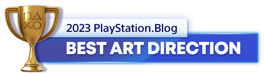 Gold Trophy for the 2023 PlayStation Blog Best Art Direction Winner