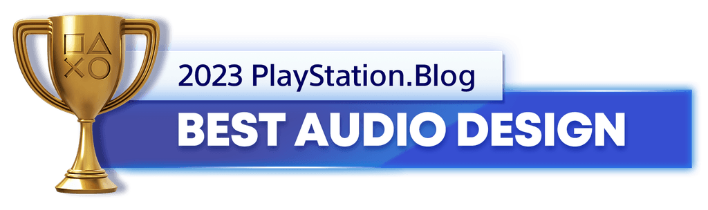 Gold Trophy for the 2023 PlayStation Blog Best Audio Design Winner