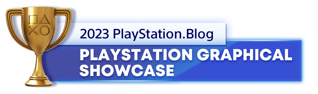 Gold Trophy for the 2023 PlayStation Blog PlayStation Best Graphical Showcase Winner