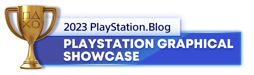 Gold Trophy for the 2023 PlayStation Blog PlayStation Best Graphical Showcase Winner