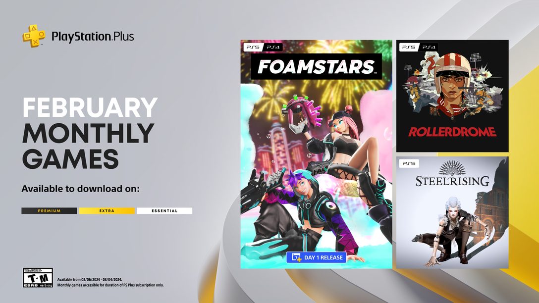 PlayStation Plus Monthly Games for February: Foamstars, Rollerdrome, Steelrising 
