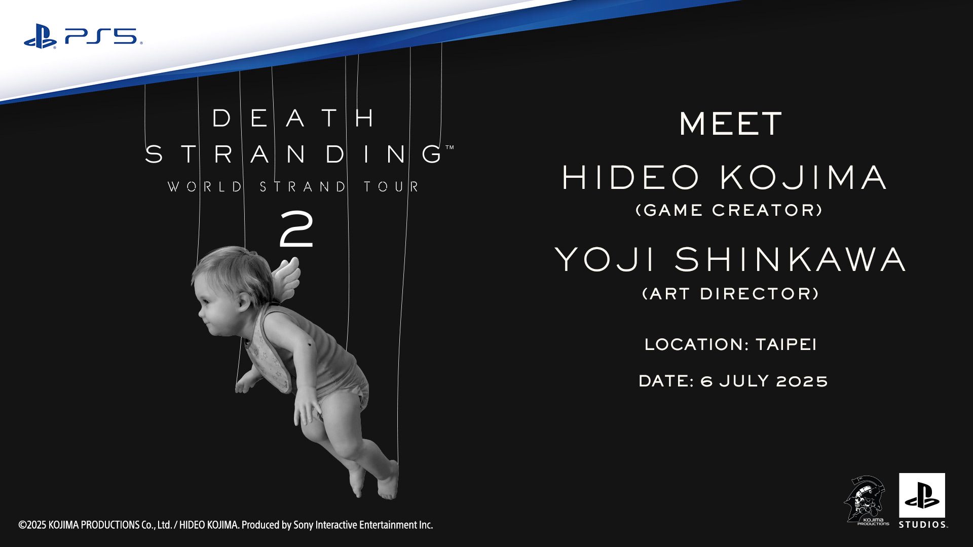 (For Southeast Asia) Stand a chance to meet Hideo Kojima and Yoji Shinkawa at DEATH STRANDING WORLD STRAND TOUR 2 TAIPEI