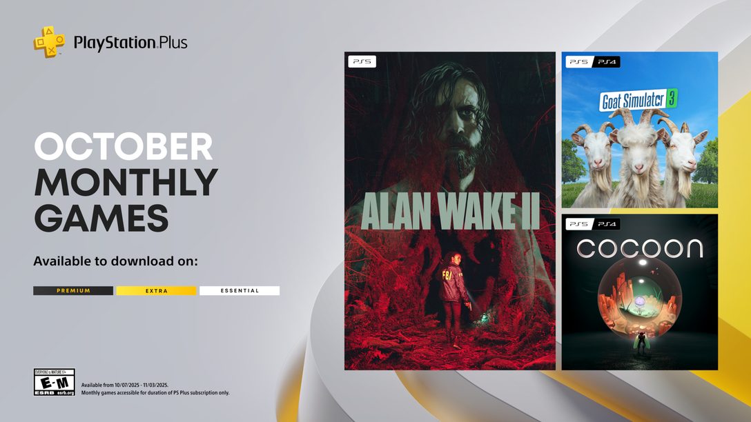 PlayStation Plus Monthly Games for October: Alan Wake 2, Goat Simulator 3, Cocoon 