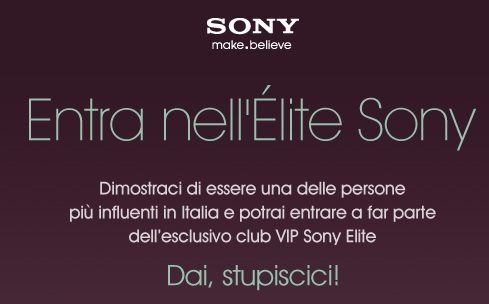 Sei la persona più influente del web? Allora partecipa a Sony Élite