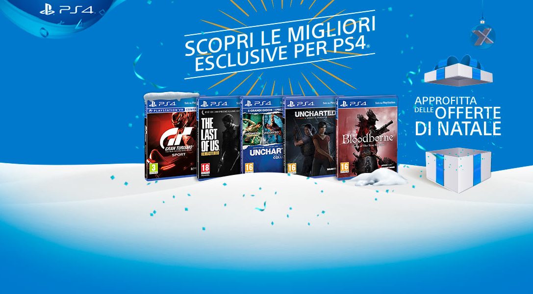 A Natale, regala le emozioni di PlayStation! Scopri gli sconti sulle migliori esclusive PS4