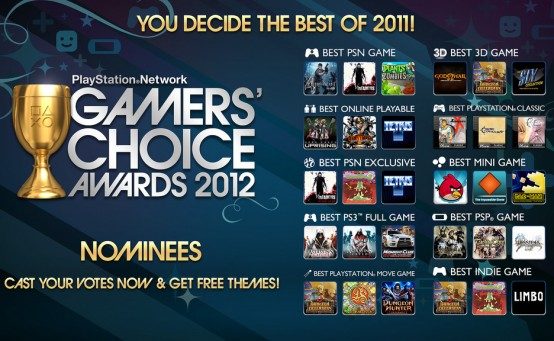 Estos son los nominados de los PSN Gamers’ Choice Awards 2012