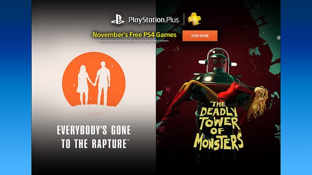 PS Plus: Jogos Gratuitos para Novembro de 2016