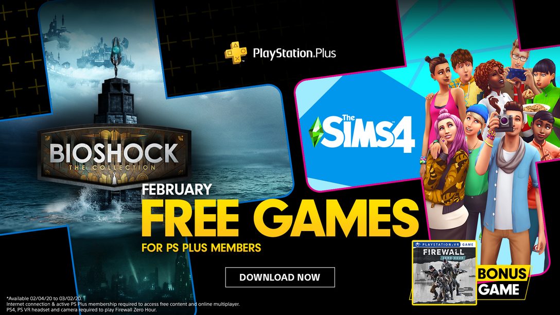 Os Jogos Gratuitos PS Plus de Fevereiro: Bioshock: The Collection, The Sims 4, e Firewall Zero Hour