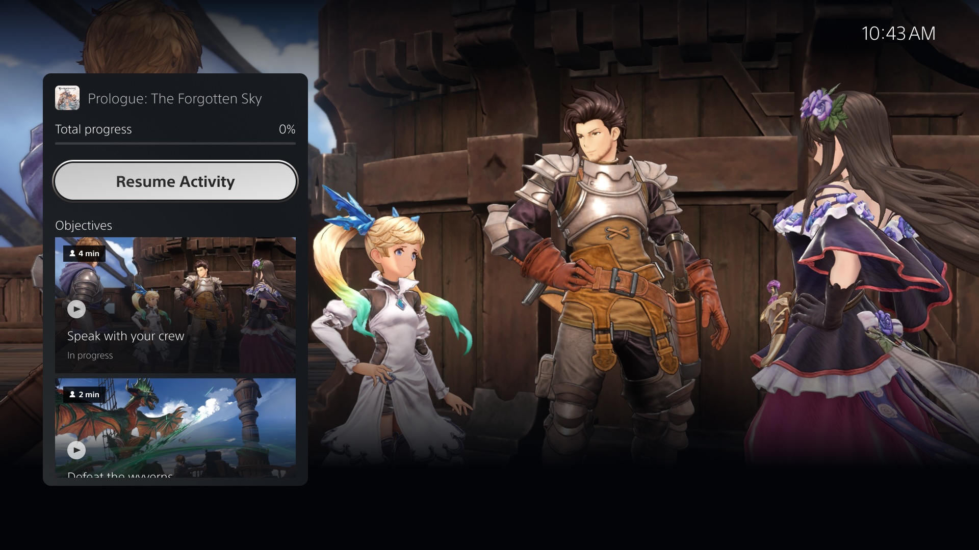  "PS5 UI screenshot showing Community Game Help for Granblue Fantasy: Relink"